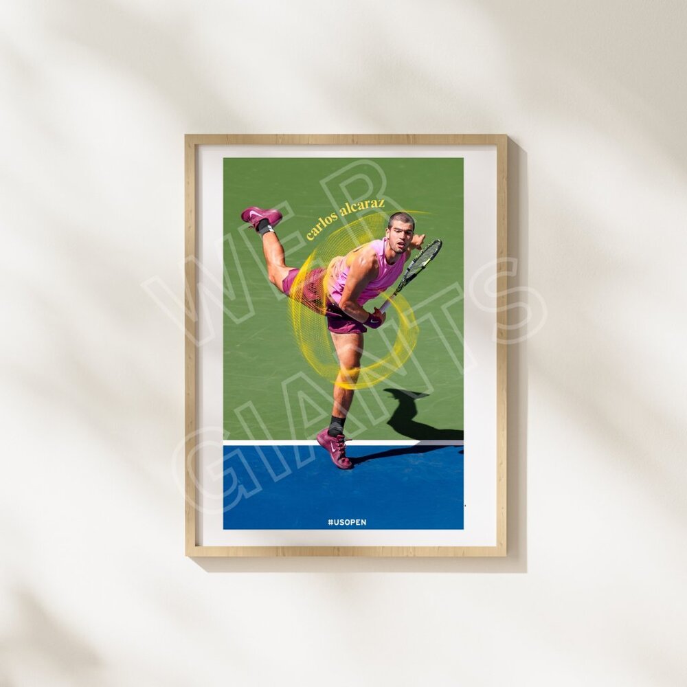 Carlos Alcaraz US Open 11x17 Art Print